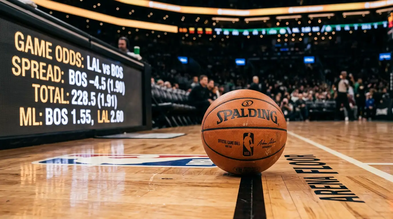 Mercados de apostas no basquetebol NBA com exemplos de odds